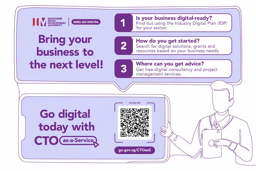 SMEs Go Digital programme details infographic to encourage SMEs to adopt digital solutions and use digital technologies in their business