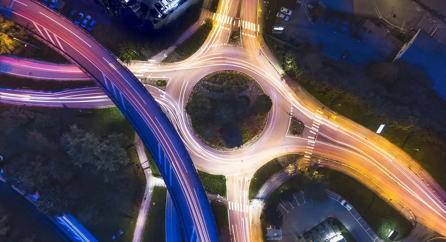 Top-down view of roads highlights IMDA's 5G innovation programme, bringing lightning-fast connectivity to Singapore