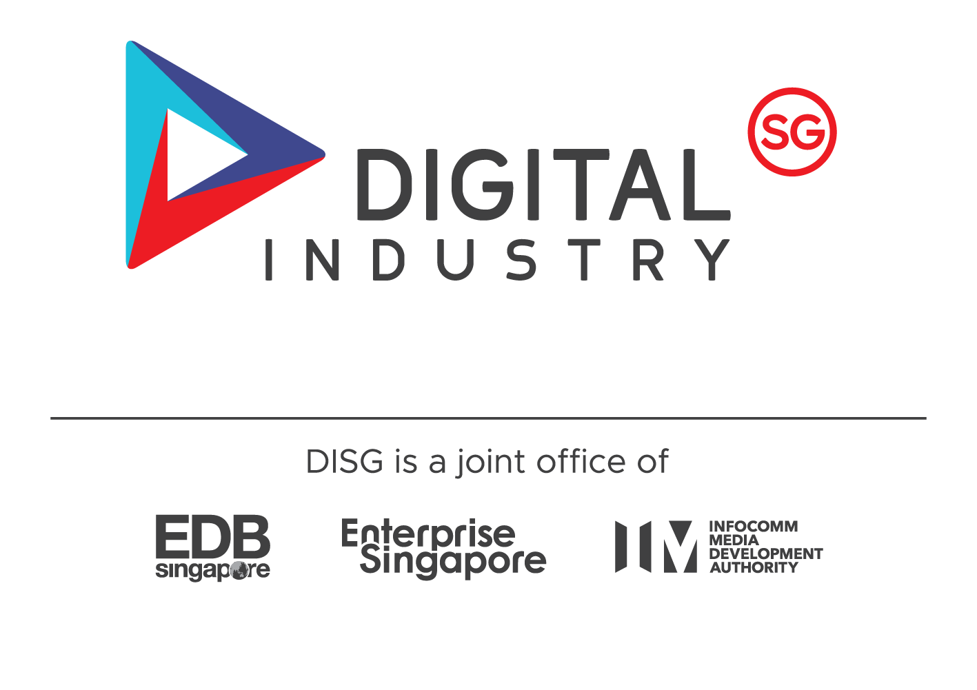 The Digital Industry Singapore (DISG) logo with other partners like EDB, ESG, and IMDA