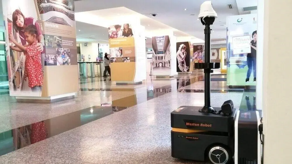 Ministry of Communications and Information’s robot patrol is helping with disinfecting public spaces and maintaining safe distances