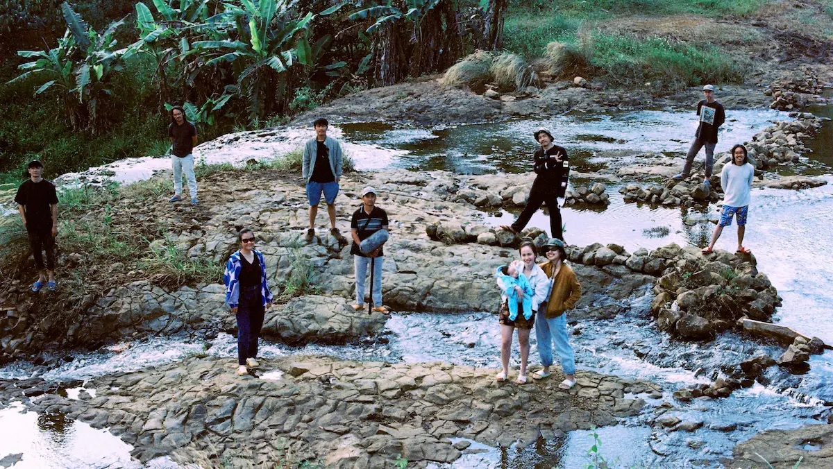 Behind-the-scene from the filming of Inside the Yellow Cocoon Shell