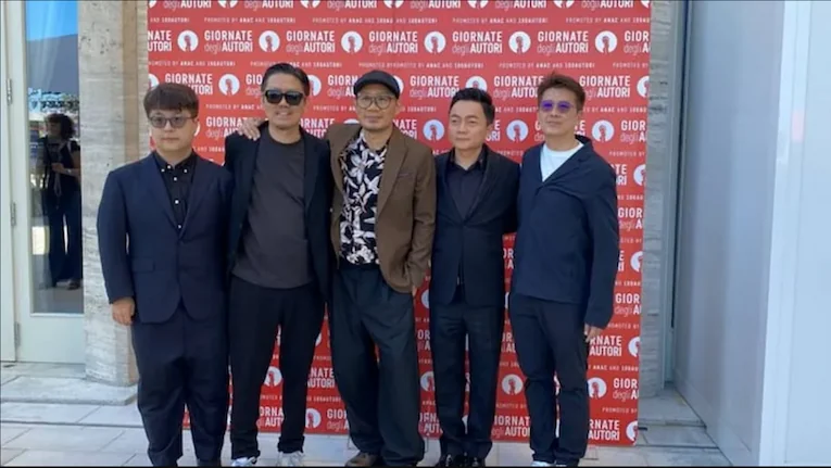 The team behind Made-with-SG film, Snow in Midsummer, at the 80th Venice International Film Festival.