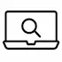 An icon showing a laptop with a search icon on it