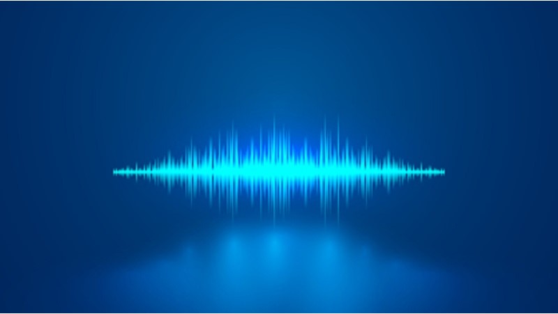A screenshot of sound waves to represent the launch of IMDA’s Artificial Intelligence library with voice samples in Singapore