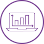 Sector-specific Industry Digital Plans: An icon representing the accountancy sector featuring a laptop displaying graphs and statistics