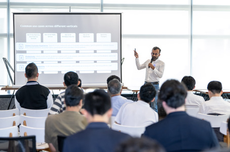 speaker speaking during Tech Sharing Sessions