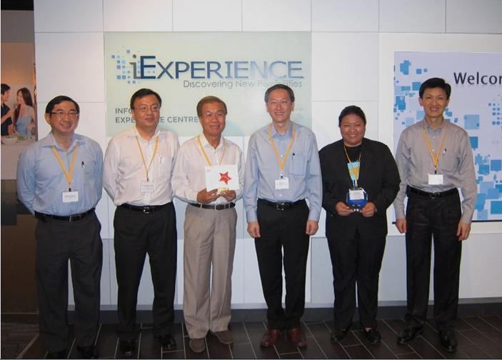 Chua Chu Kang and Pasir Ris West Constituency representatives at iExperience after receiving their prizes from Mr Sam Tan