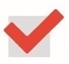 An icon that shows a red tick in a checkbox