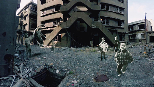 A photo of Mr Kinoshita's abandoned home on Hashima Island in Japan showcases the use of immersive media in Singapore