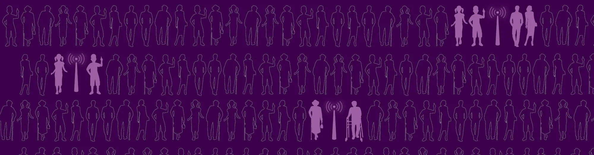 An image with drawings of human shape, representing the society