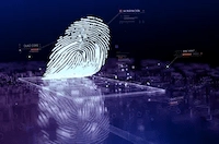 Our efforts to build Singapore as a trusted Data Hub" (Default Alternate Text: "A thumbprint ready to scan on a device, highlighting the use of advanced security technology to earn the data protection trustmark with IMDA