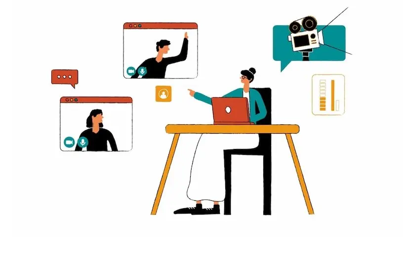 An illustration of an individual undergoing virtual production training as part of the course offered by UK's NFTS.