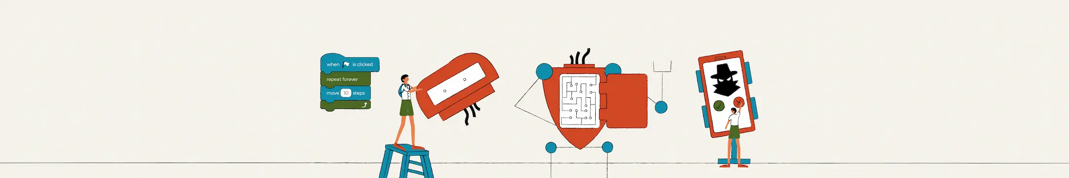 A person building a robot.